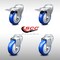 Service Caster 4 Inch SS Blue Polyurethane Swivel Bolt Hole Caster Set with 2 Total Lock Brake SCC-SSBHTTL20S414-PPUB-BLUE-2-S-2 - alternate 1